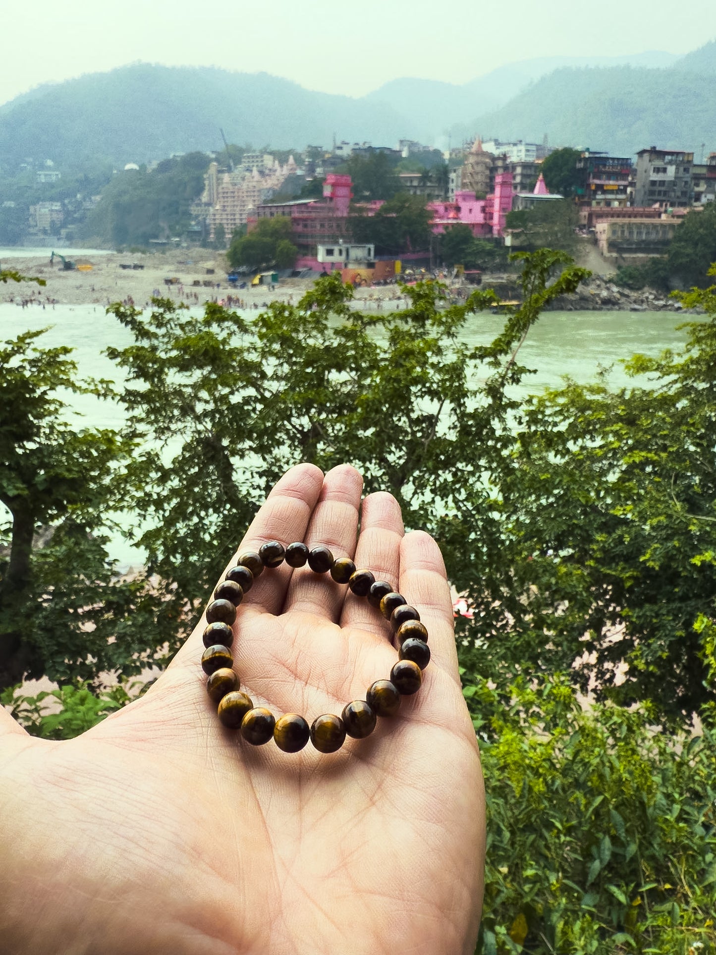 To Gain Success & Stability in Life - Tiger Eye Bracelet - Ganga Energised