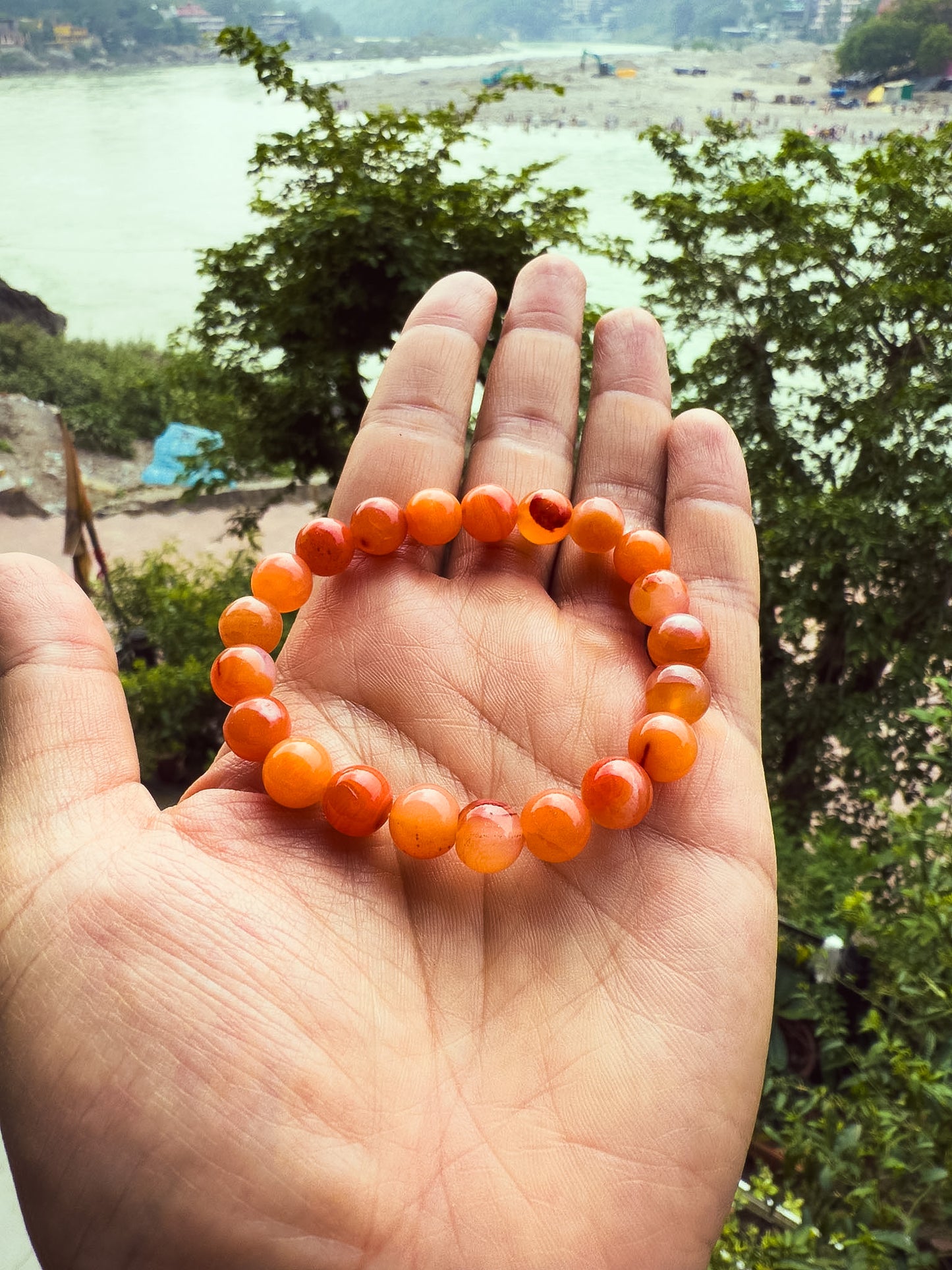 Creative Boost - Orange Calcite Crystal Bracelet- Ganga Energised