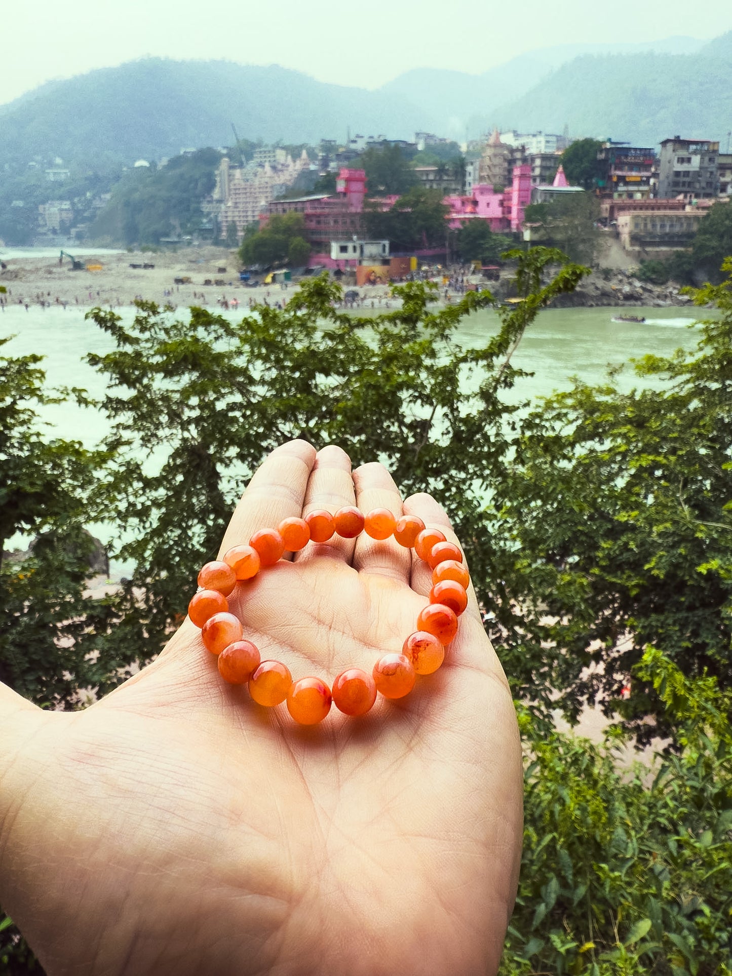 Creative Boost  - Orange Calcite Crystal Bracelet- Ganga Energised